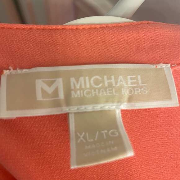 Michael Kors Vibrant Coral Blouse with Zipper - Picture 6 of 7